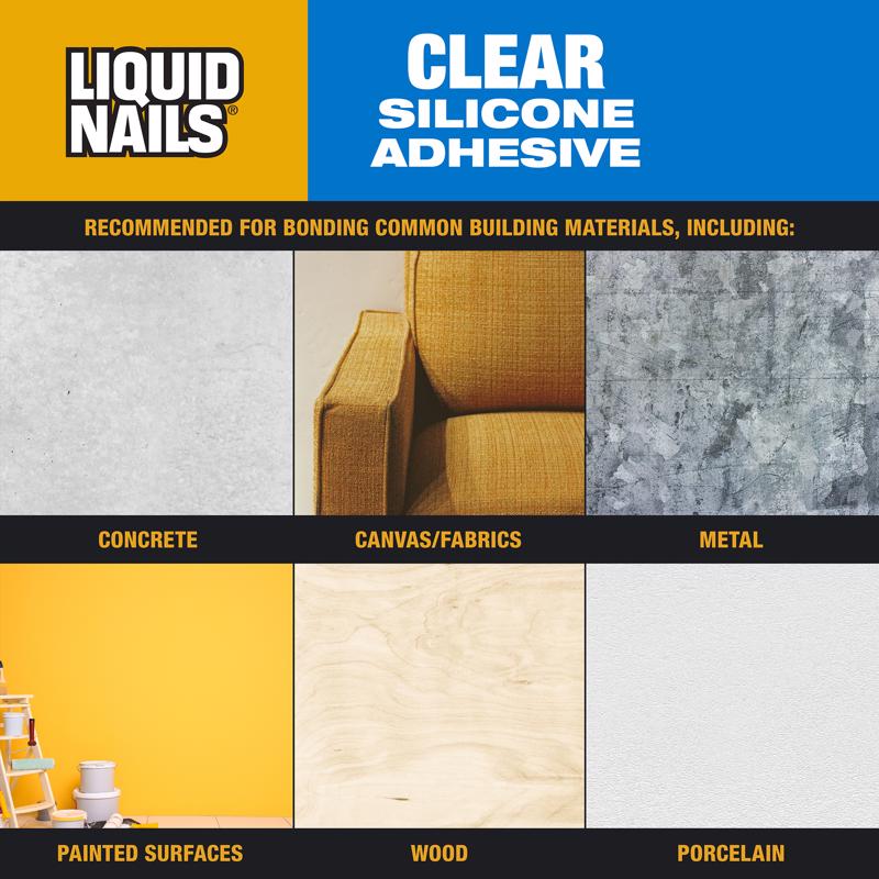 Liquid Nails Clear Small Projects High Strength Silicone Clear Adhesive 2.5 oz
