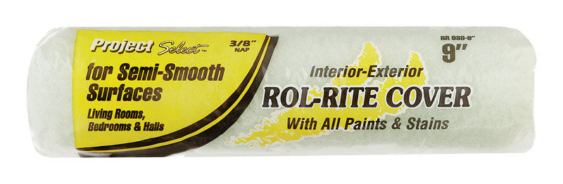 Project Select Rol-Rite Polyester 9 in. W X 3/8 in. Regular Paint Roller Cover