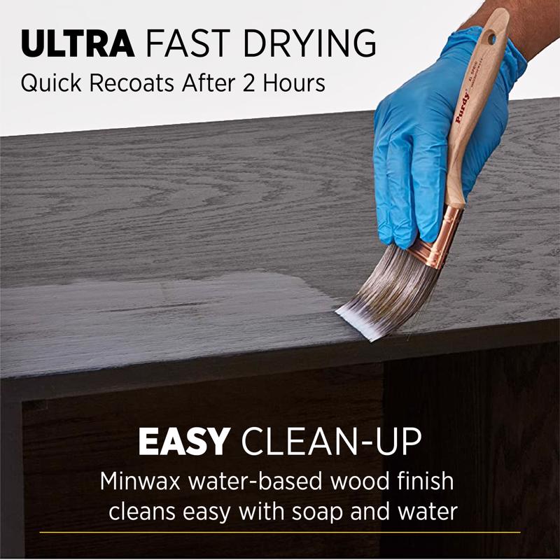 Minwax Polycrylic Semi-Gloss Crystal Clear Water-Based Polyurethane 0.5 pt