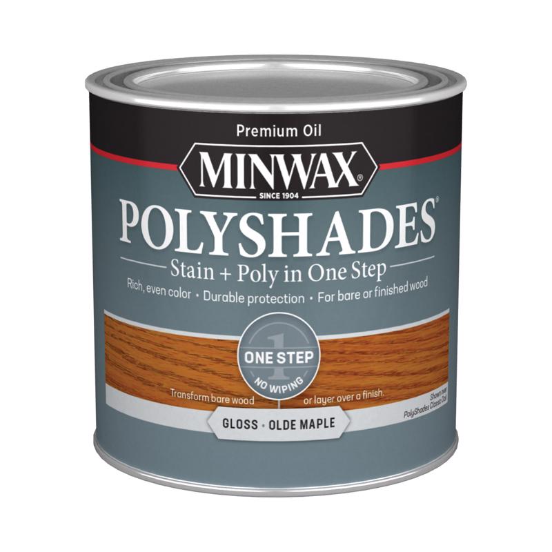 Minwax PolyShades Semi-Transparent Gloss Olde Maple Oil-Based Stain/Polyurethane Finish 1/2 pt