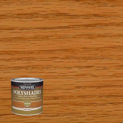 Minwax PolyShades Semi-Transparent Satin Pecan Oil-Based Stain/Polyurethane Finish 1/2 pt