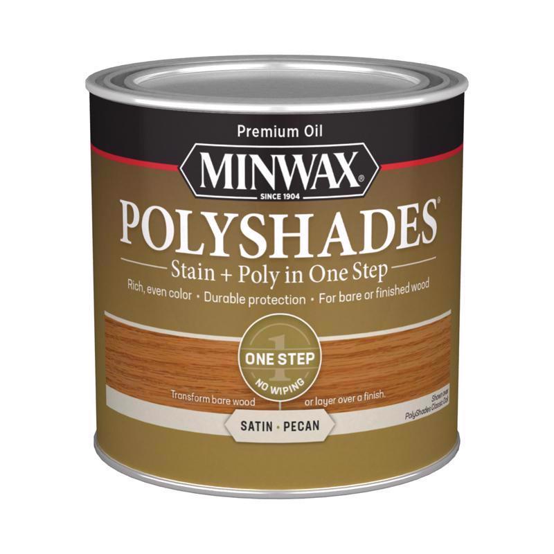 Minwax PolyShades Semi-Transparent Satin Pecan Oil-Based Stain/Polyurethane Finish 1/2 pt