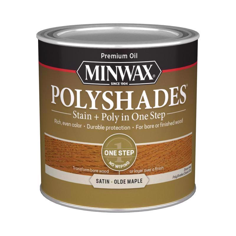 Minwax PolyShades Semi-Transparent Satin Olde Maple Oil-Based Stain/Polyurethane Finish 1/2 pt