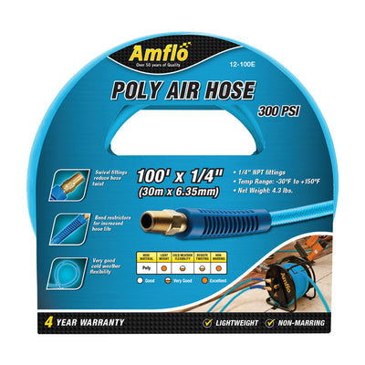 Amflo 100 ft. L X 1/4 in. D Polyurethane Air Hose 300 psi Blue