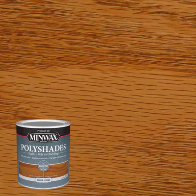 Minwax PolyShades Semi-Transparent Gloss Pecan Oil-Based Stain/Polyurethane Finish 1 qt