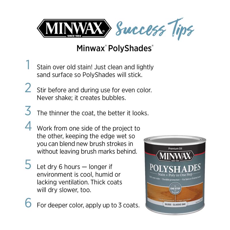 Minwax PolyShades Semi-Transparent Gloss Olde Maple Oil-Based Stain/Polyurethane Finish 1 qt