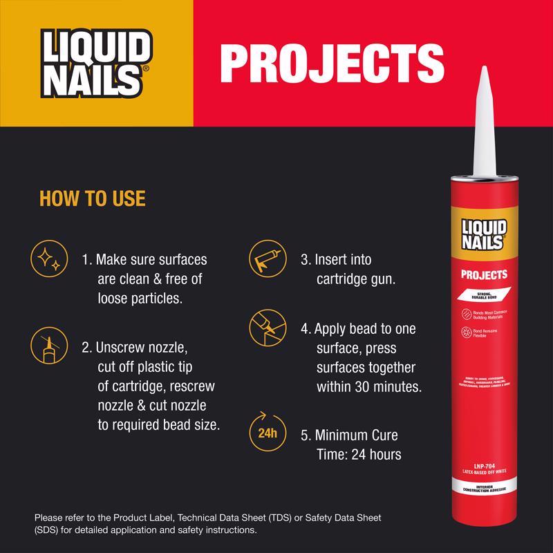 Liquid Nails Interior Projects Acrylic Latex Construction Adhesive 28 oz