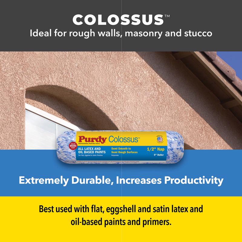 Purdy Colossus Polyamide Fabric 9 in. W X 1/2 in. Paint Roller Cover