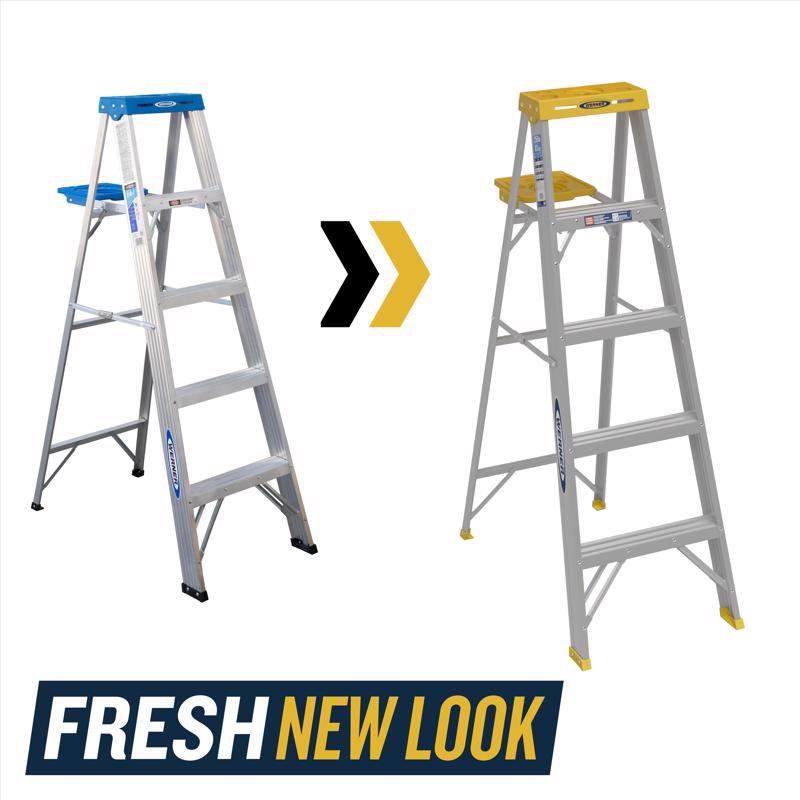 Werner 5 ft. H Aluminum Step Ladder Type I 250 lb. capacity