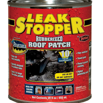 Leak Stopper Gloss Black Rubber Roof Patch 29 oz