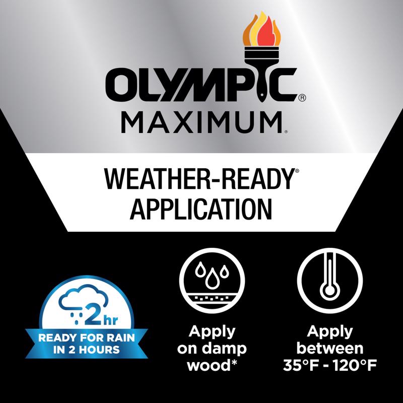 Olympic Maximum Semi-Transparent Satin Neutral Tint Base Oil Modified Urethane Stain and Sealer 1 ga
