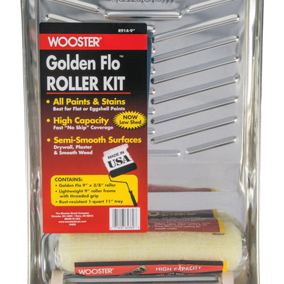 Wooster Golden Flo 9 in. W Cage Paint Roller Kit Threaded End