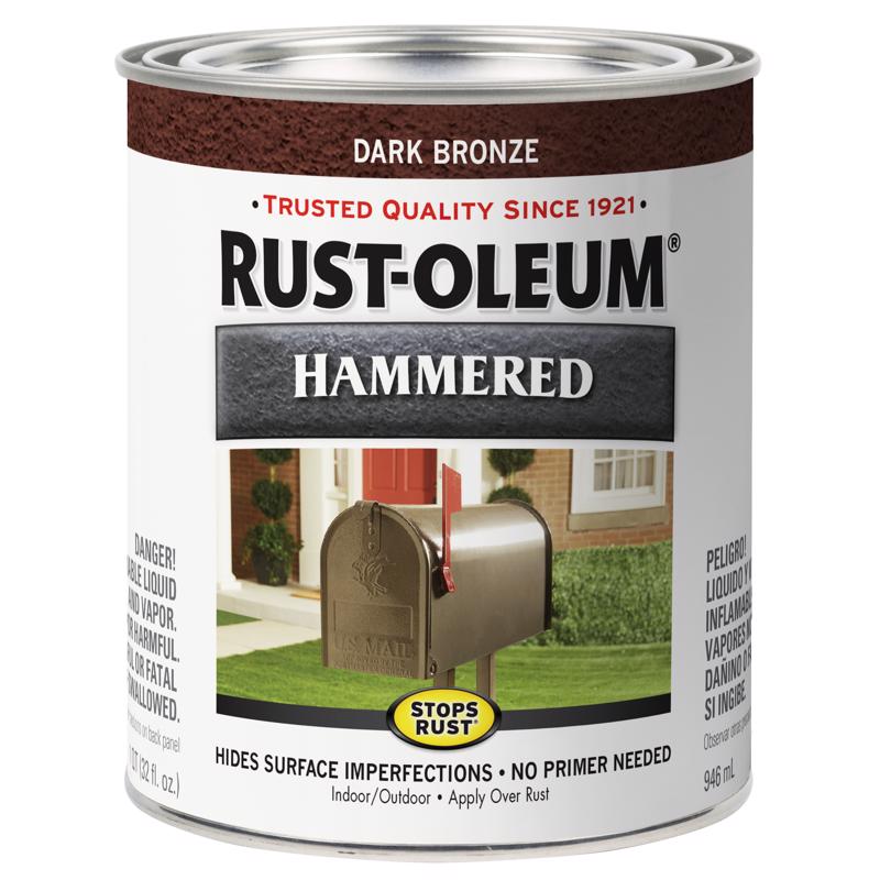 Rust-Oleum Stops Rust Indoor and Outdoor Hammered Dark Bronze Protective Paint 1 qt