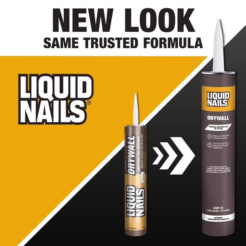 Liquid Nails DWP-24 Drywall Acrylic Latex Construction Adhesive 28 oz