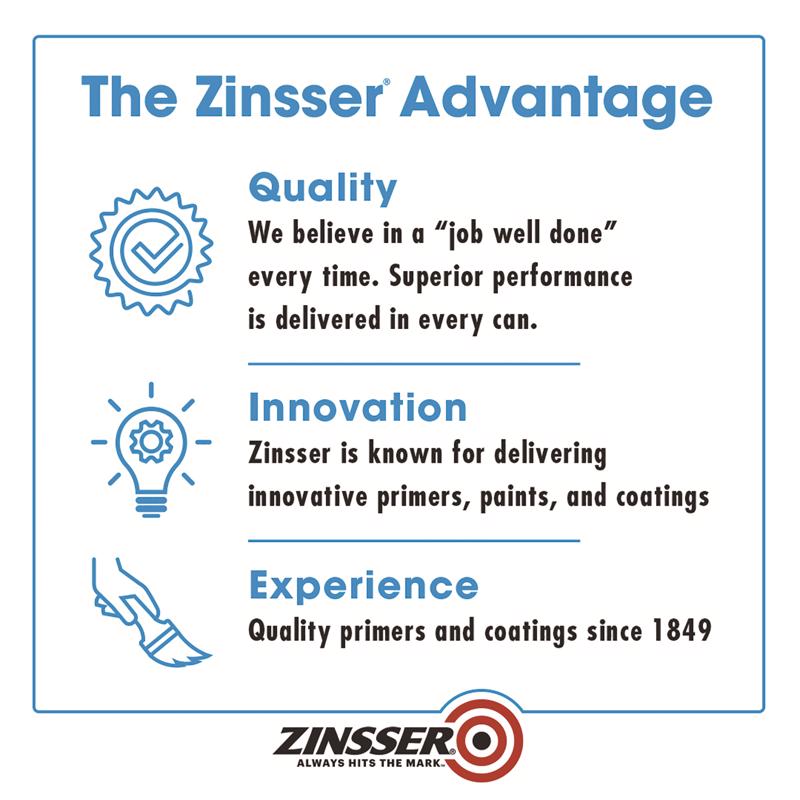 Zinsser Bulls Eye 123 Plus White Water-Based Acrylic Primer 1 qt