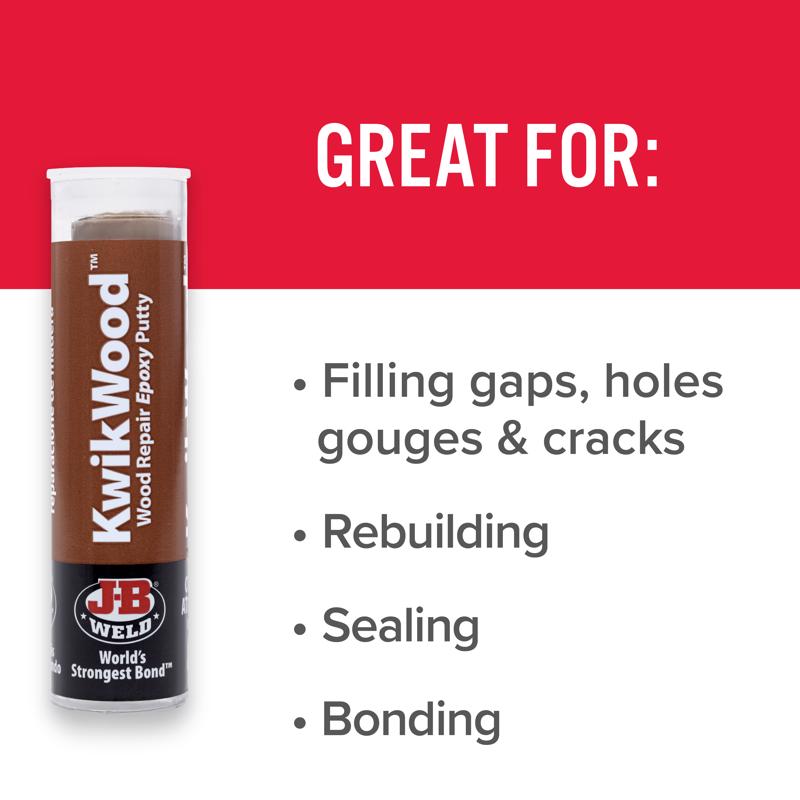J-B Weld KwikWood Tan Putty Stick 1 oz