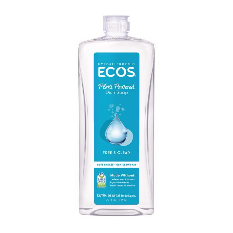 ECOS Free & Clear Scent Liquid Dish Soap 25 oz