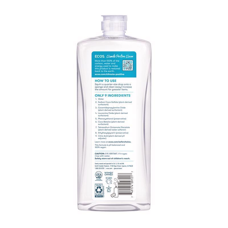 ECOS Free & Clear Scent Liquid Dish Soap 25 oz