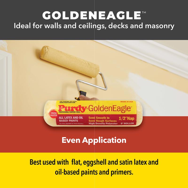 Purdy GoldenEagle Polyester 4 in. W X 1/2 in. Regular Paint Roller Cover