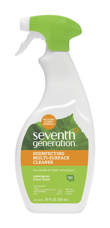 Seventh Generation Lemongrass Citrus Scent Disinfectant Cleaner 26 oz