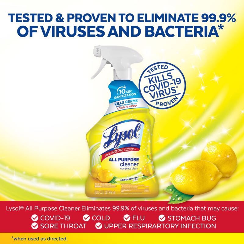 Lysol Lemon Scent All Purpose Cleaner Liquid 32 oz