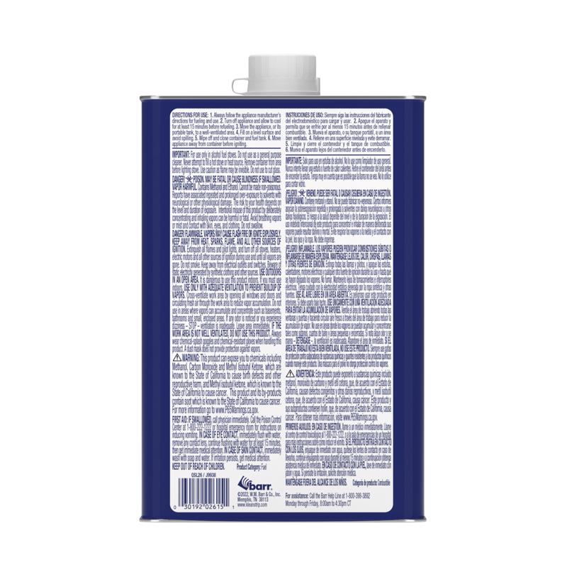 Klean Strip Denatured Alcohol Clean Burning Fuel 1 qt