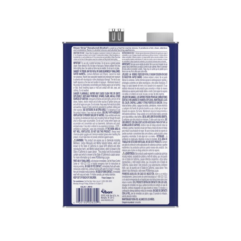 Klean Strip Denatured Alcohol Clean Burning Fuel 1 gal