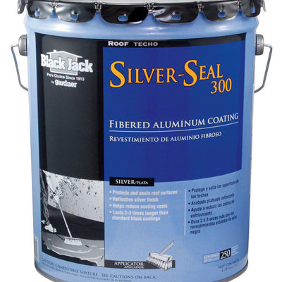 Black Jack Silver Seal 300 Gloss Silver Fibered Aluminum Roof Coating 5 gal