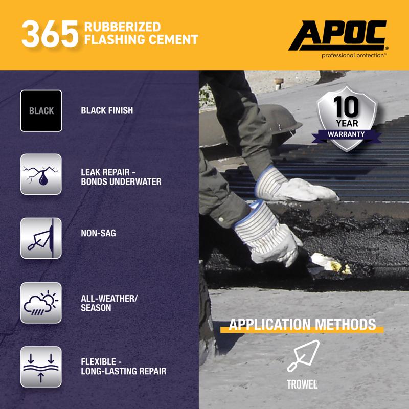 APOC Gloss Black Rubber Roof & Flashing Cement 3.6 qt