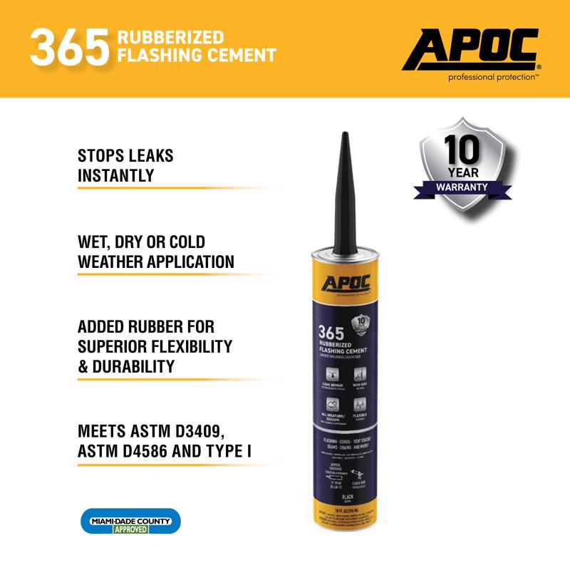 APOC Eterna-Flash Gloss Black Rubber Roof & Flashing Cement 10.1 oz