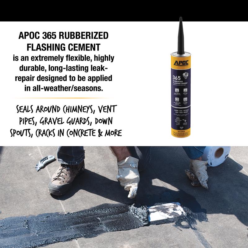 APOC Eterna-Flash Gloss Black Rubber Roof & Flashing Cement 10.1 oz