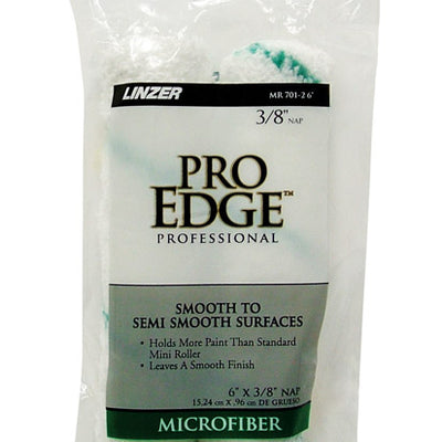Linzer Pro Edge Microfiber 6 in. W X 3/8 in. Mini Paint Roller Cover 2 pk