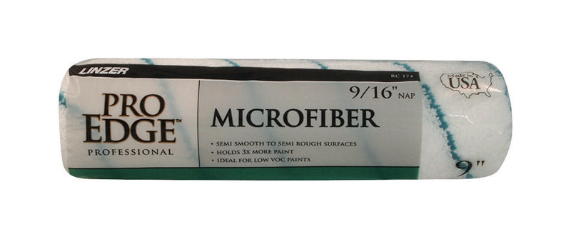 Linzer Pro Edge Microfiber 9 in. W X 9/16 in. Regular Paint Roller Cover