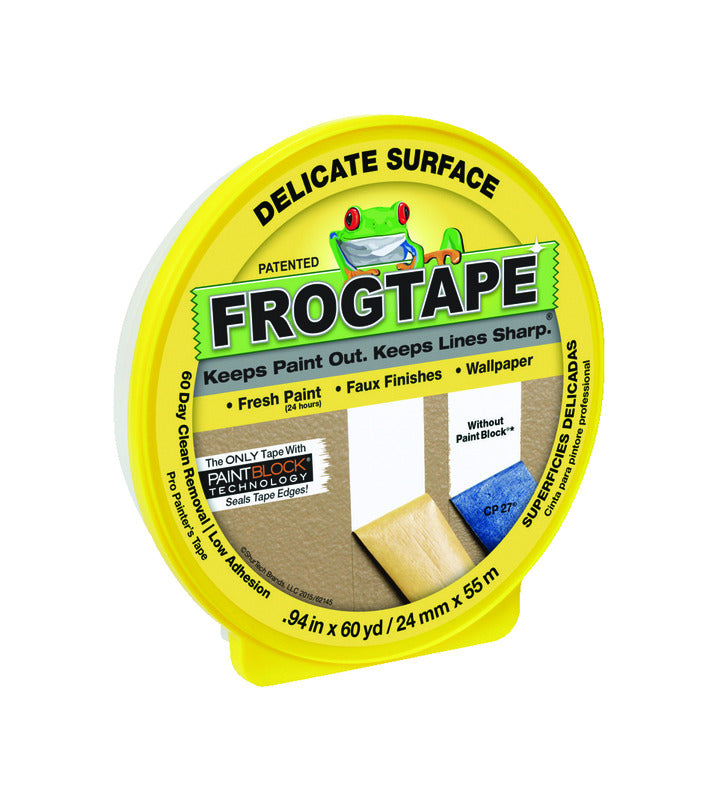 FrogTape 0.94 in. W X 60 yd L Yellow Low Strength Painter's Tape