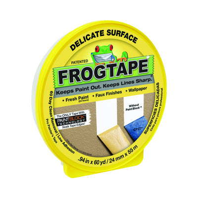FrogTape 0.94 in. W X 60 yd L Yellow Low Strength Painter's Tape