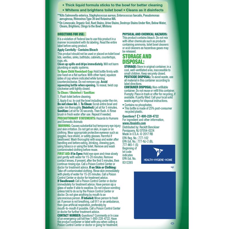 Lysol Clean Scent Toilet Bowl Cleaner 24 oz Liquid