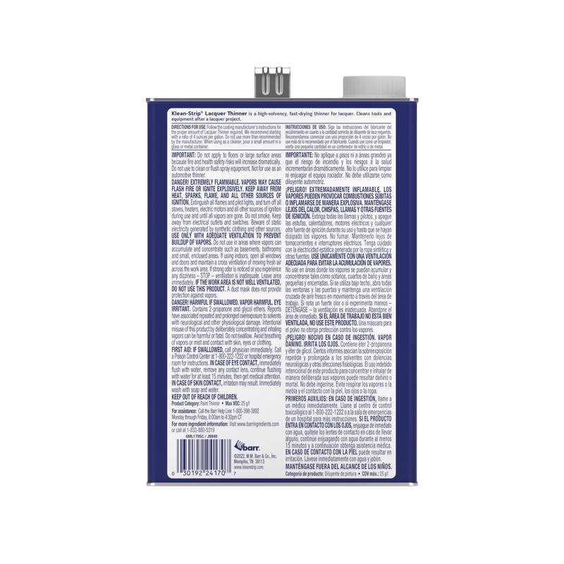 Klean Strip Acetone Lacquer Thinner 1 gal