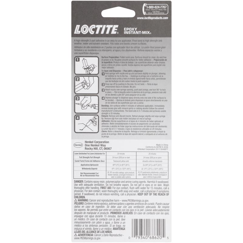 Loctite Instant Mix High Strength Epoxy Translucent Yellow Epoxy 0.47 oz