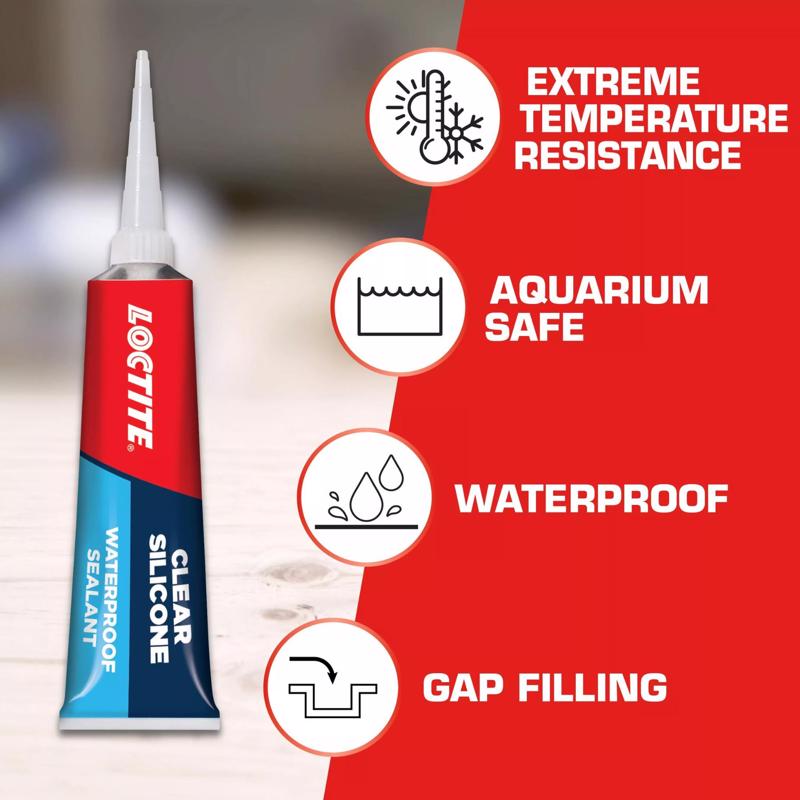 Loctite Clear Silicone Medium Strength Silicone Clear All-Weather Adhesive 2.7 oz