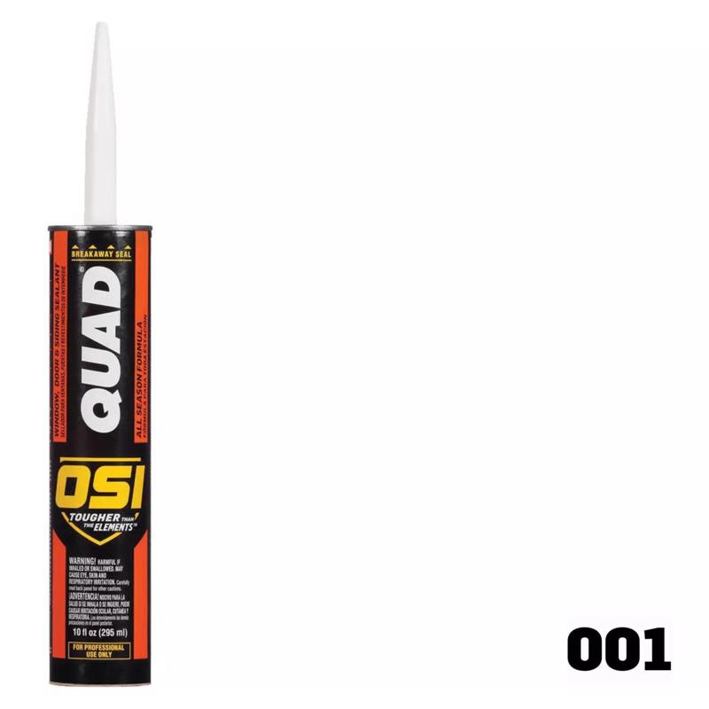 OSI Quad White Elastomeric Polymers Door/Siding/ Window Sealant 10 oz