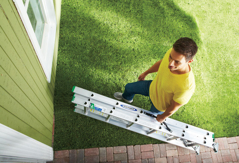 Werner 16 ft. H Aluminum Extension Ladder Type II 225 lb. capacity