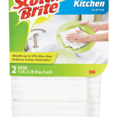 Scotch-Brite Microfiber Cleaning Cloth 12.2 in. W X 11.4 in. L 2 pk