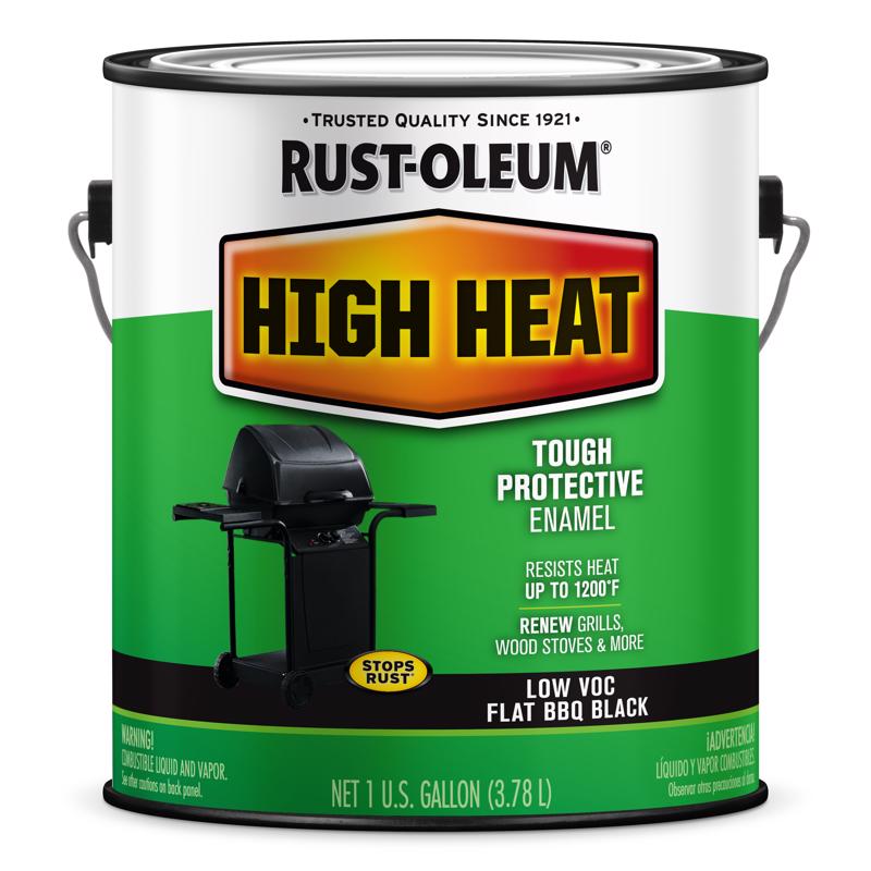 Rust-Oleum Specialty Flat BBQ Black Oil-Based High Heat Low VOC Paint 1 gal