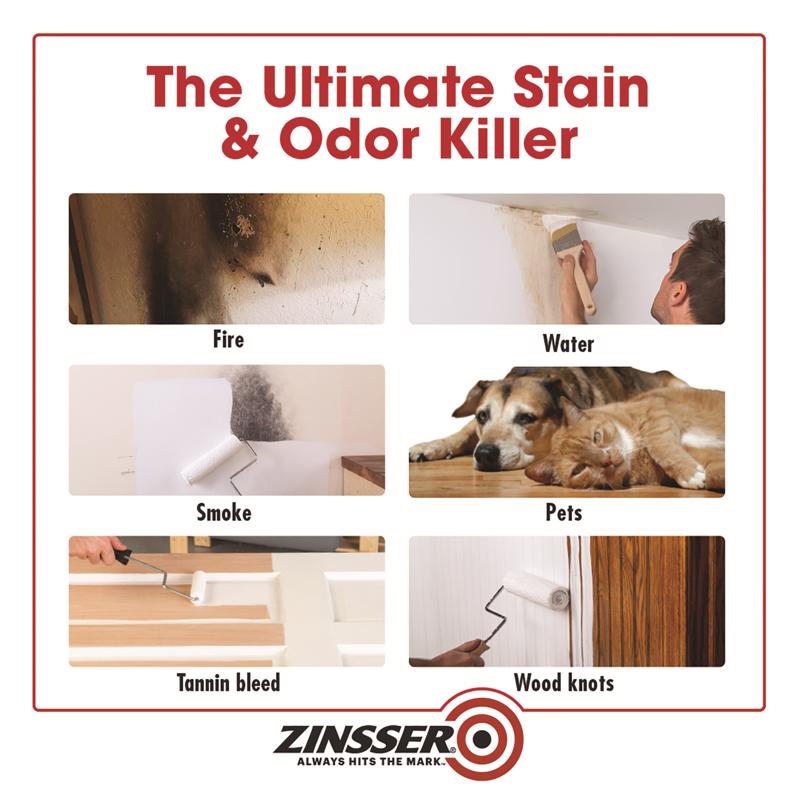 Zinsser B-I-N Advanced White Shellac-Based Acrylic Primer and Sealer 1 qt