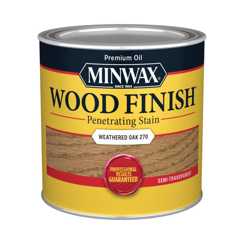 Minwax Wood Finish Semi-Transparent Weathered Oak Oil-Based Penetrating Wood Stain 1/2 pt