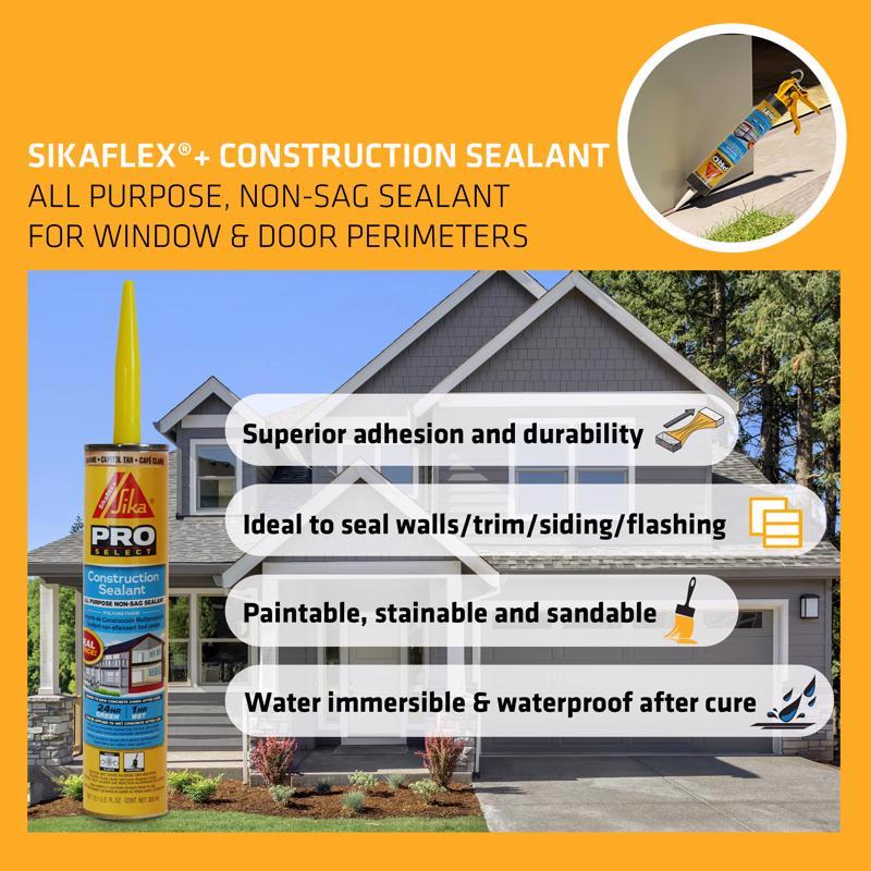 Sika Pro Select Capitol Tan Polyurethane Construction Caulk Sealant 10.1 oz