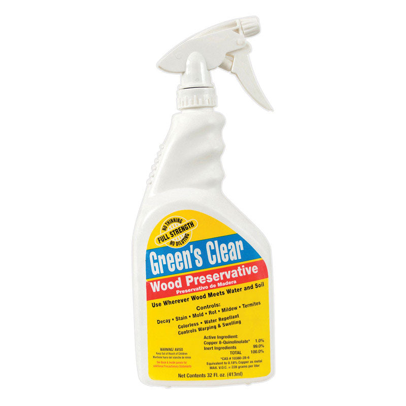 Green's Clear Flat Clear Water-Based Wood Preservative 1 qt