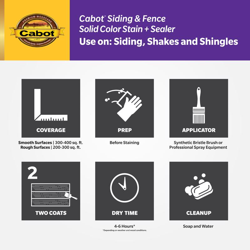 Cabot Siding & Fence Solid Tintable Neutral Base Stain and Sealer 1 qt