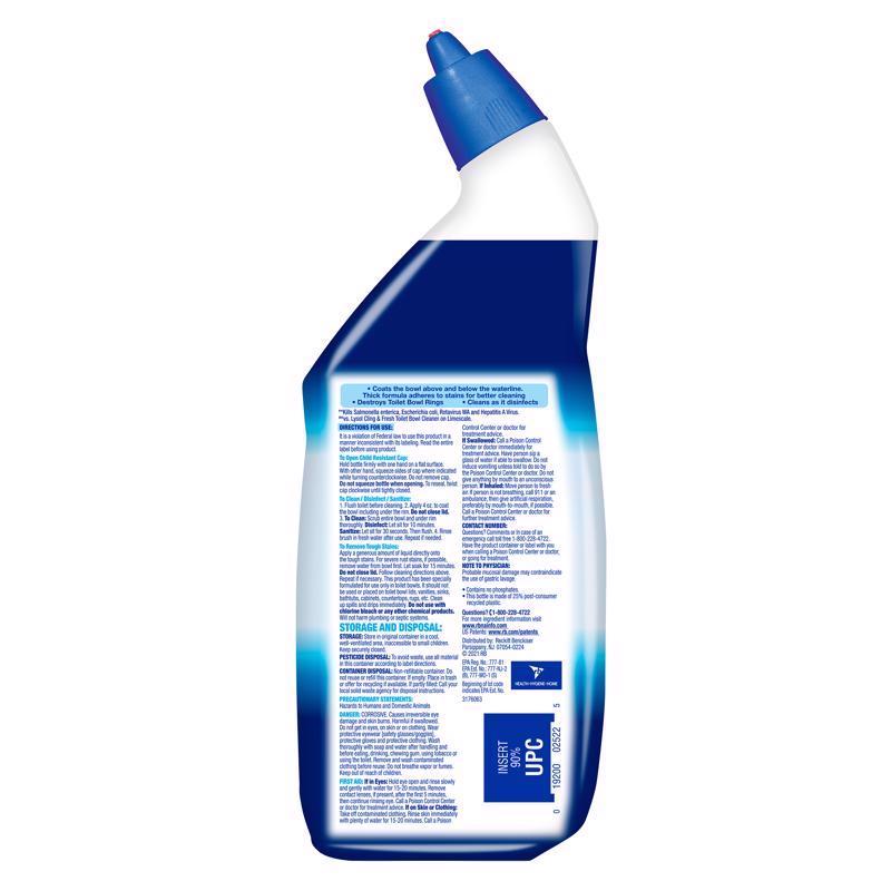 Lysol Complete Clean No Scent Toilet Bowl Cleaner 24 oz Gel