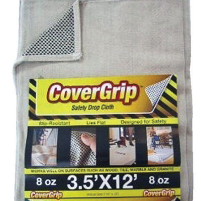CoverGrip 3.5 ft. W X 12 ft. L X 1.5 mil 8 oz Safety Canvas Drop Cloth